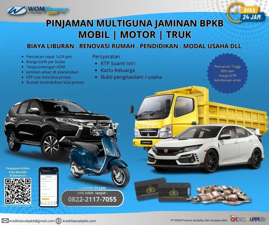 Pinjaman Gadai BPKB Mobil & Motor di Gambir jakarta Pusat